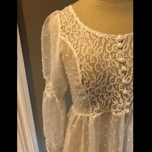 Lovely White Lace Tunic Top